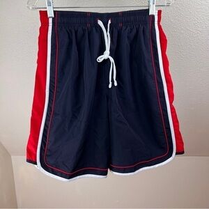 SPEEDO Swim Trunks. Size Medium. Red white black. Shorts inside. 100% Polyester